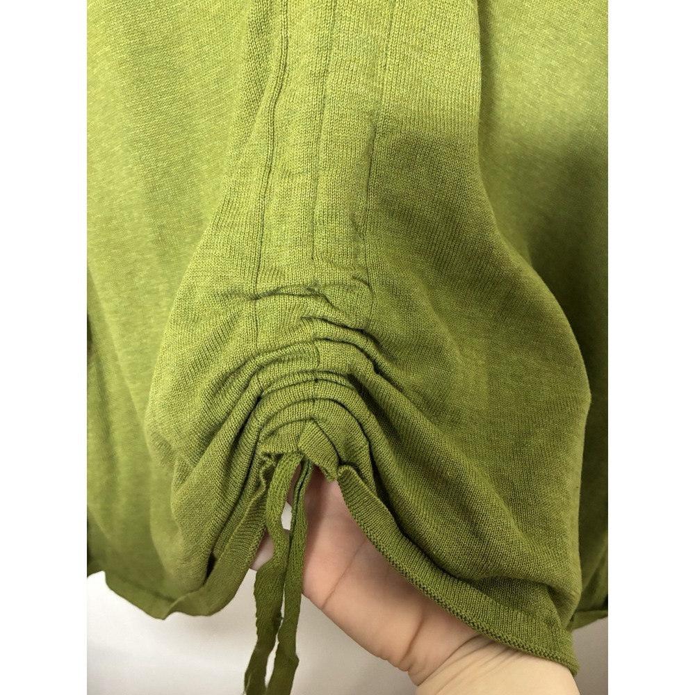 Bryn Walker Tinic Tank Top Sz Large Green 100% Cotton Cinched Front - Picture 3 of 9